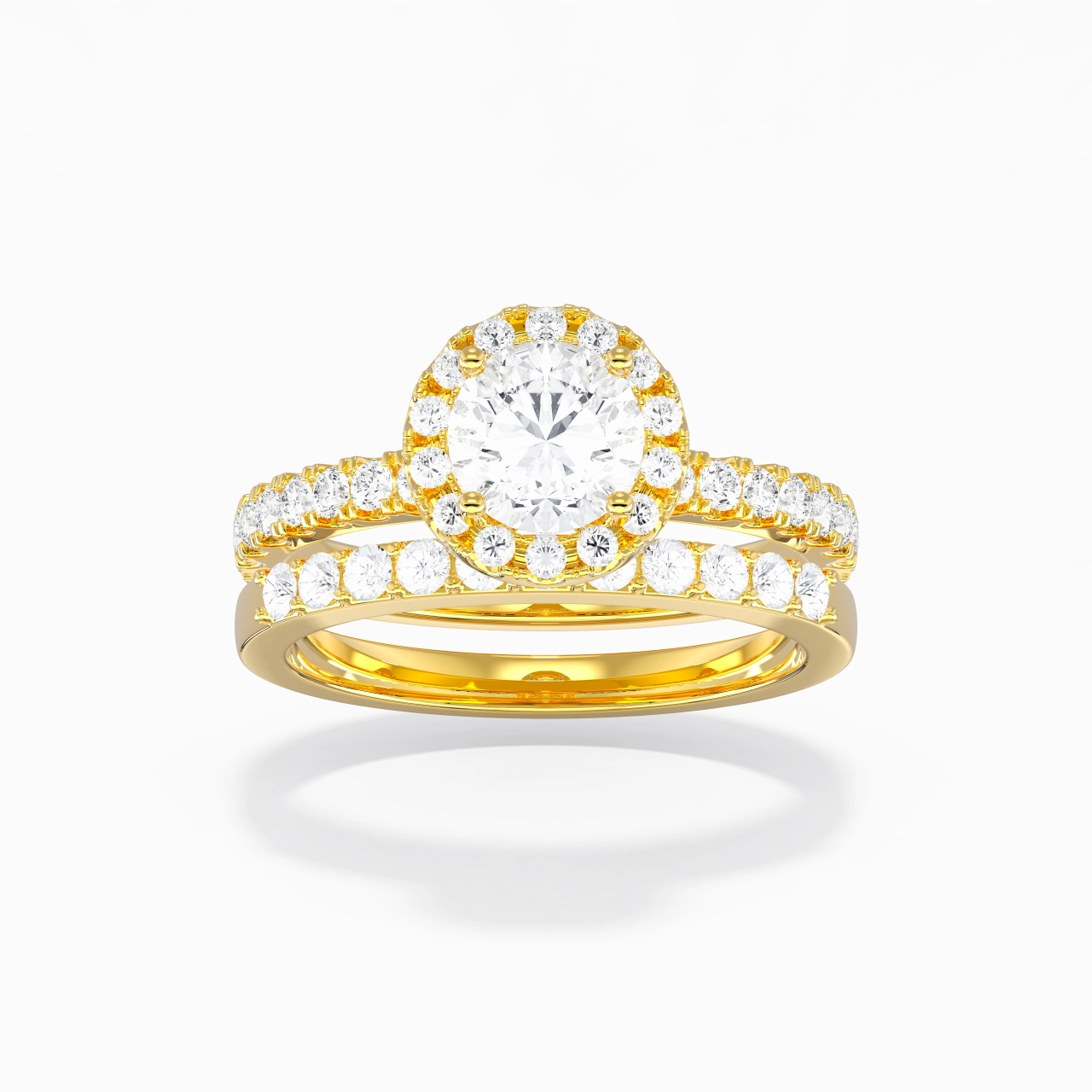 14K Gold Moissanite Wedding Ring Set