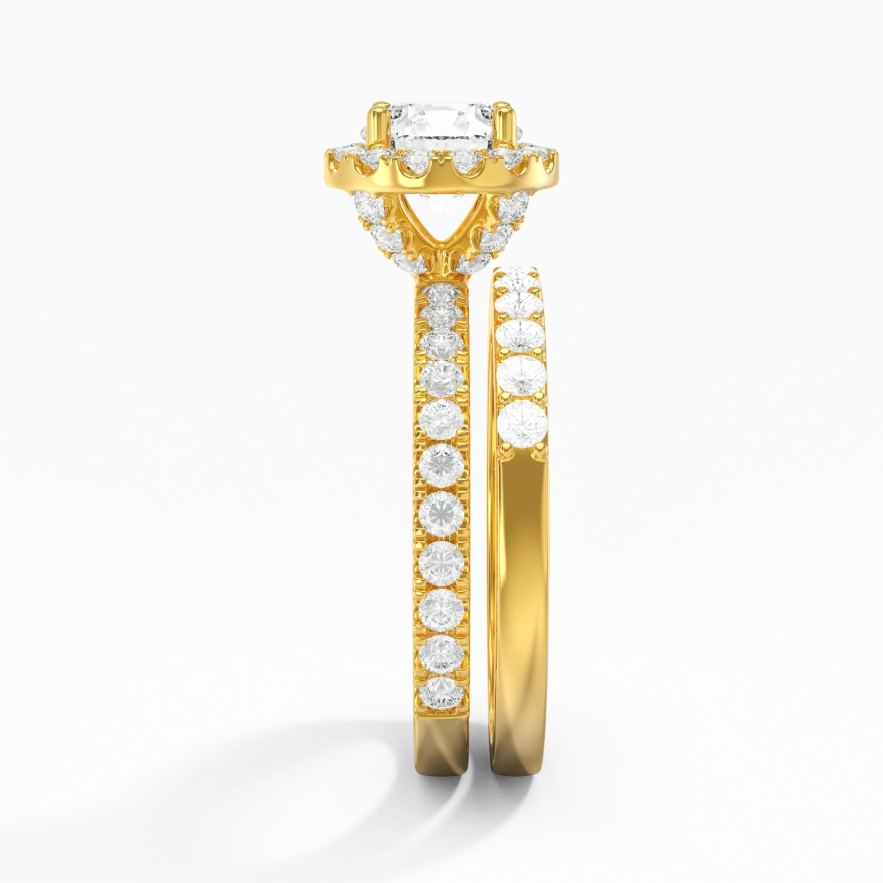 14K Gold Moissanite Wedding Ring Set