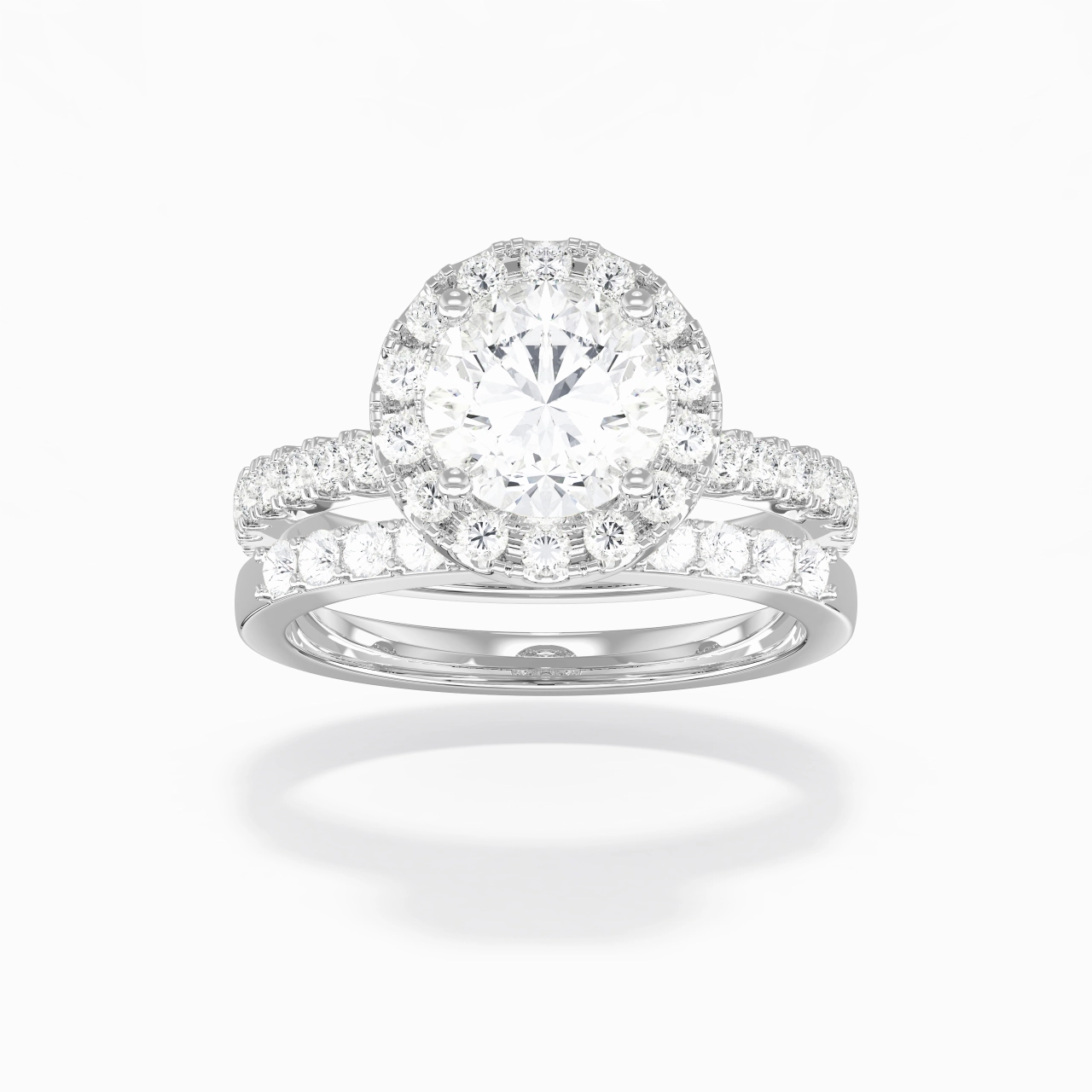 925 Sterling Silver Moissanite Wedding Ring Set