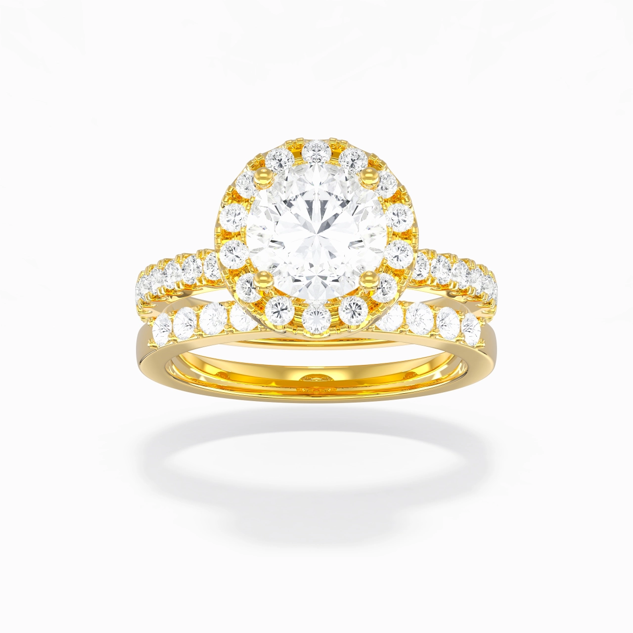 14K Gold Moissanite Wedding Ring Set