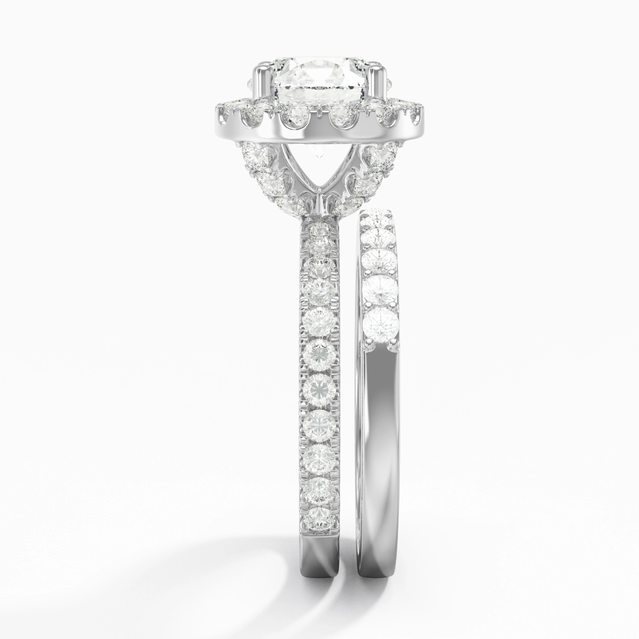 925 Sterling Silver Moissanite Wedding Ring Set