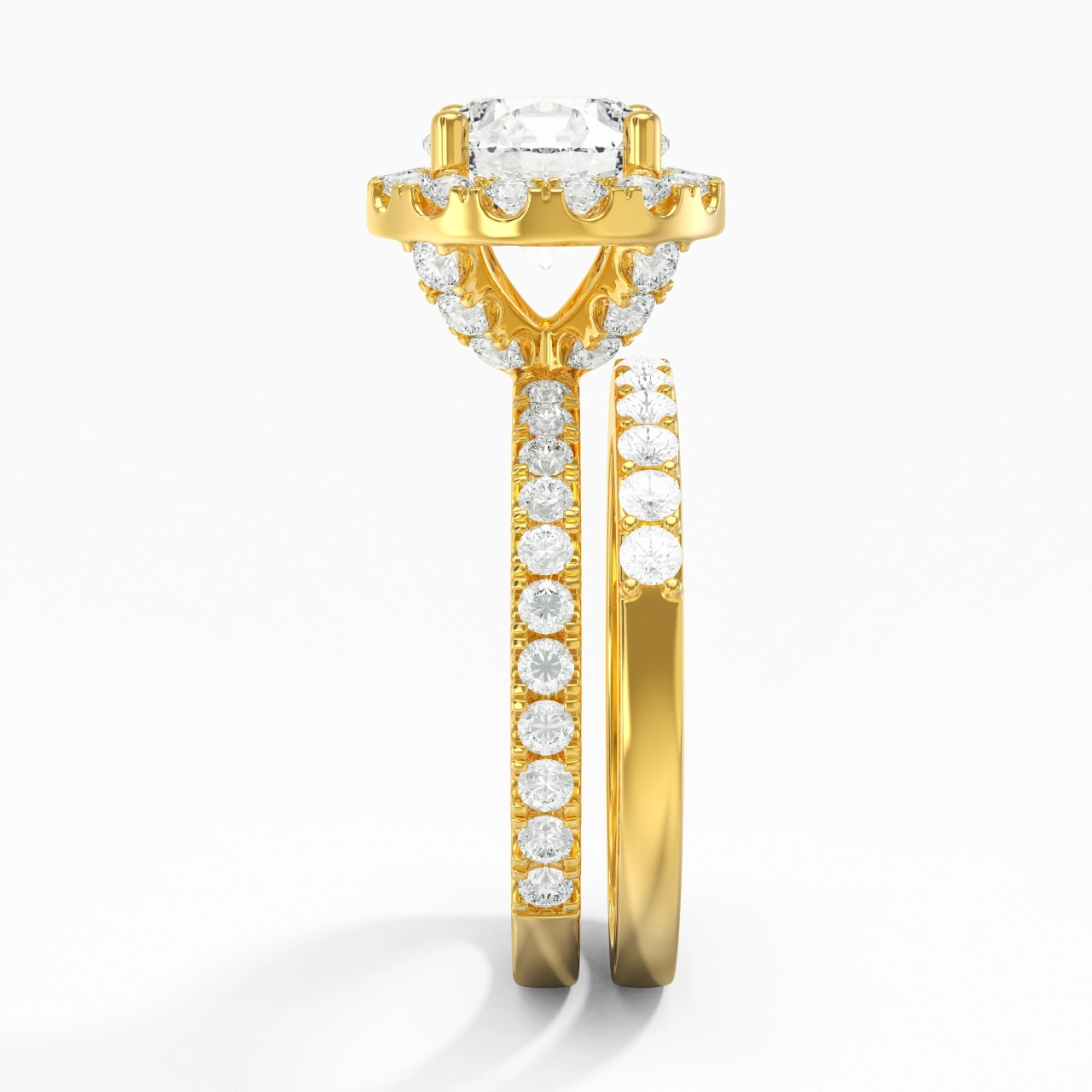 14K Gold Moissanite Wedding Ring Set