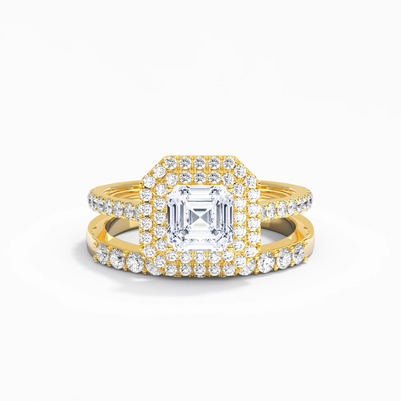 1.00ct Moissanite Wedding Ring Set 925 Sterling Silver