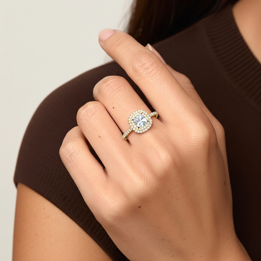 1.00ct Moissanite Wedding Ring Set 925 Sterling Silver