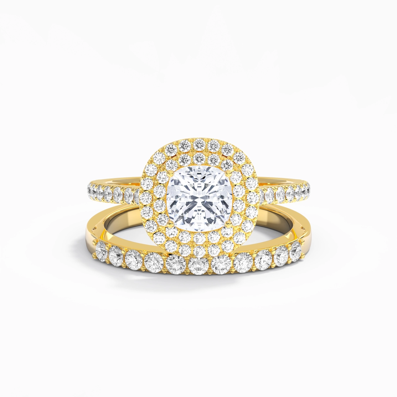 1.00ct Moissanite Wedding Ring Set 14K Gold