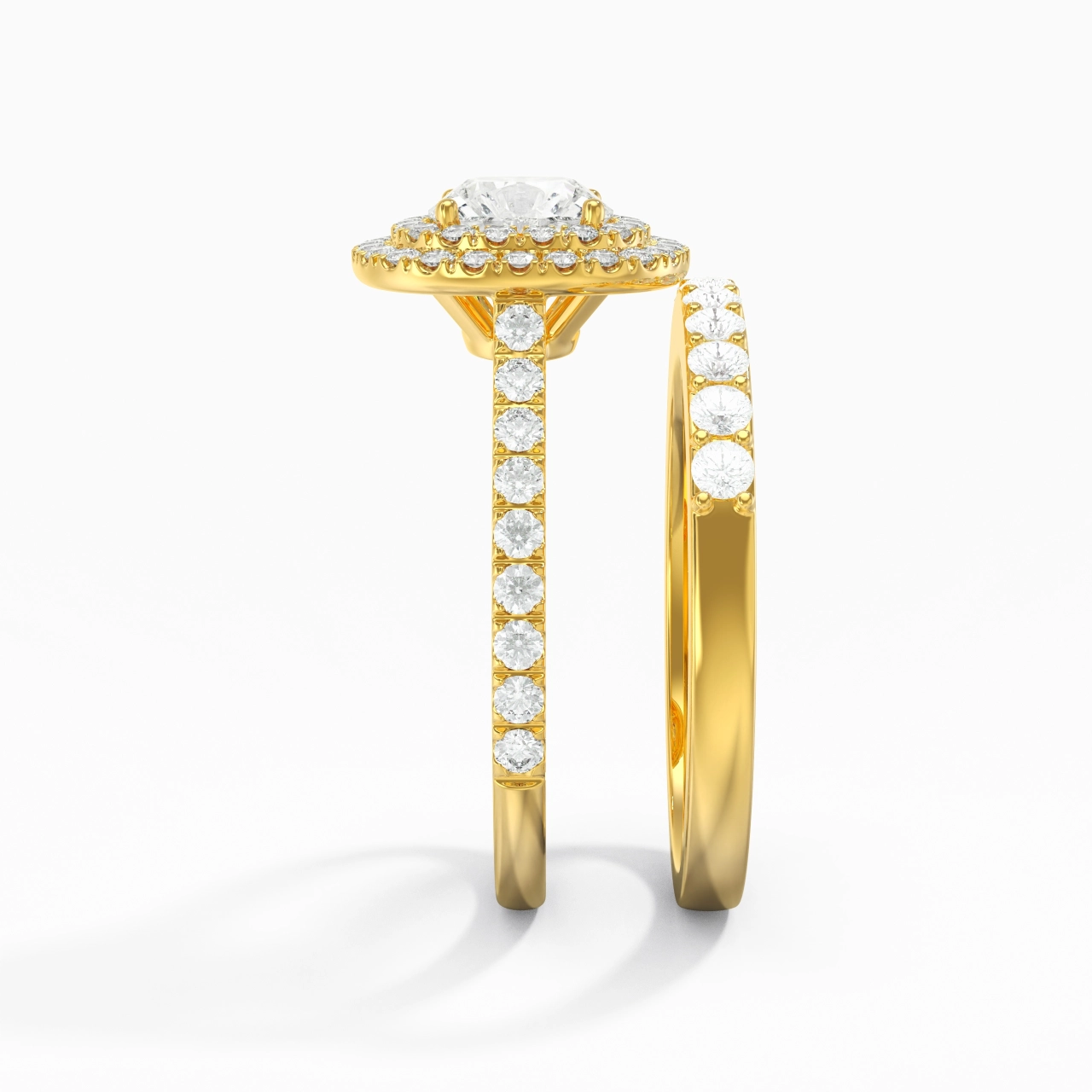 1.00ct Moissanite Wedding Ring Set 14K Gold