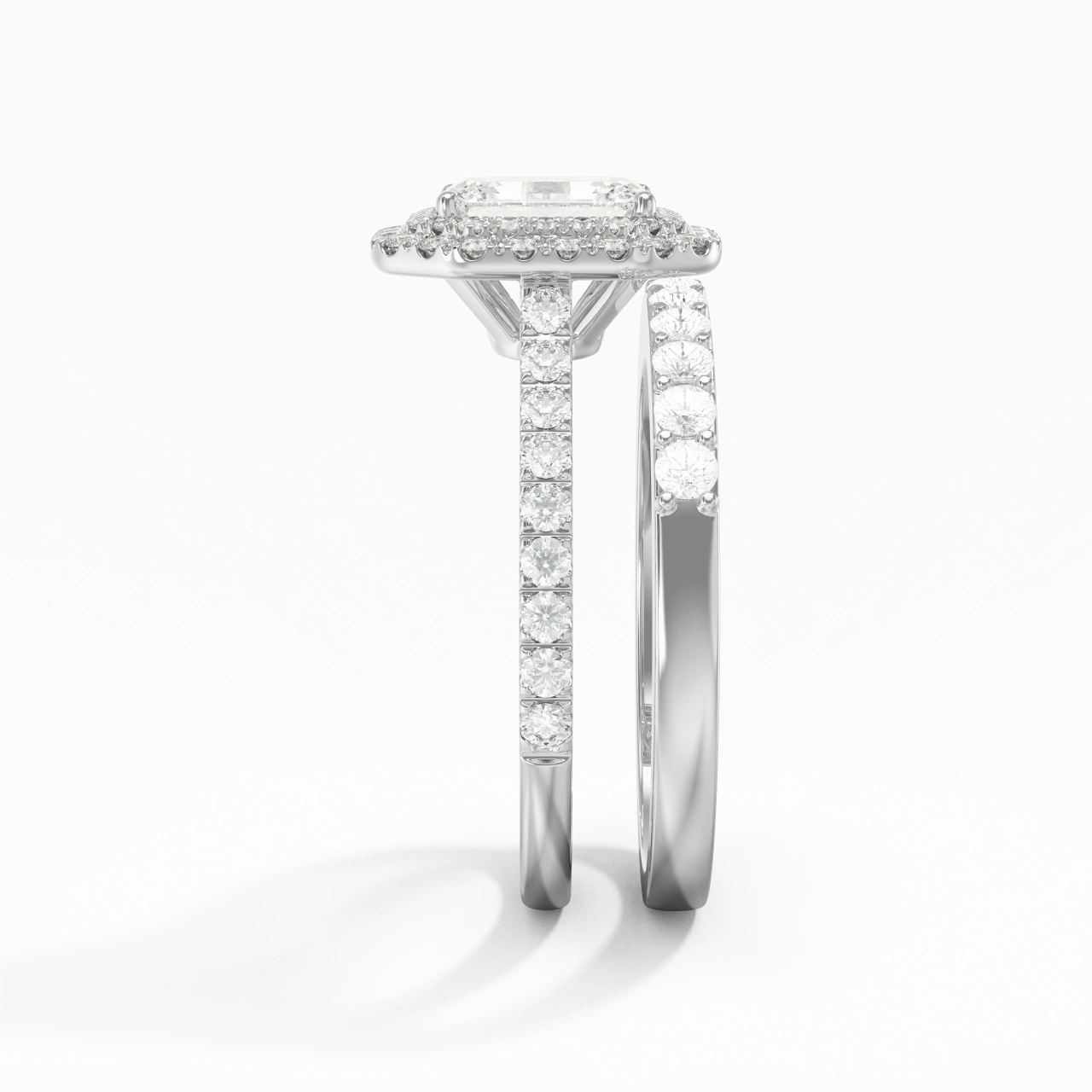 1.00ct Moissanite Wedding Ring Set 925 Sterling Silver