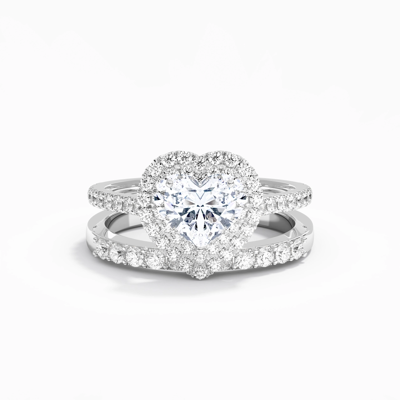 1.00ct Moissanite Wedding Ring Set 925 Sterling Silver
