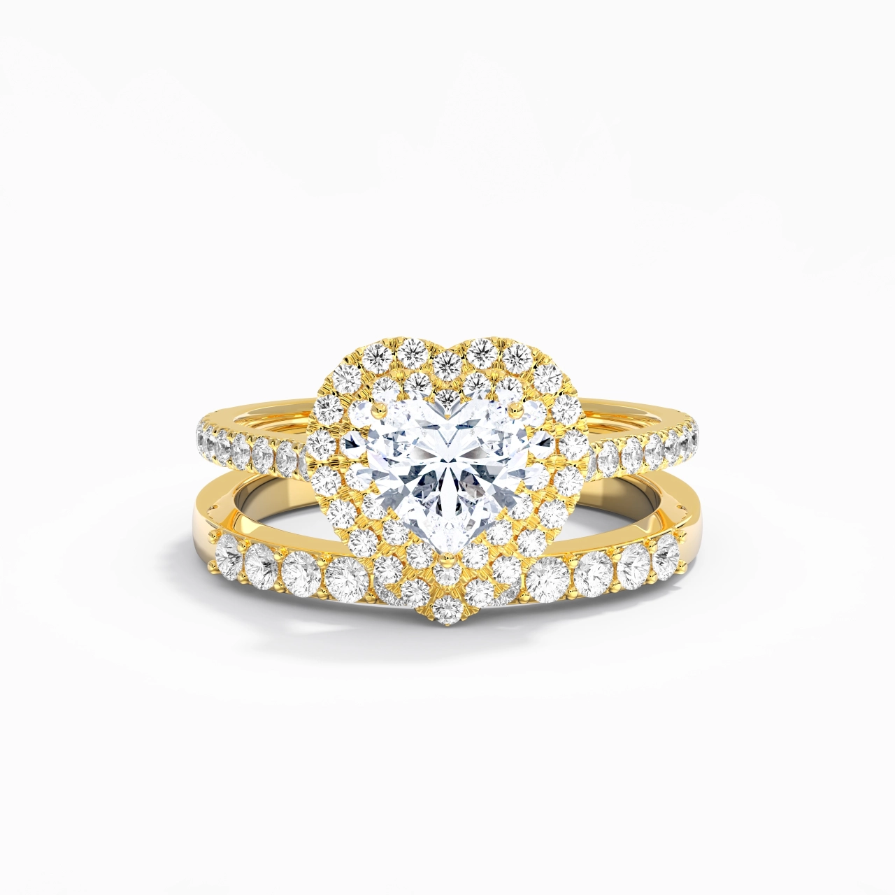 1.00ct Moissanite Wedding Ring Set 14K Gold