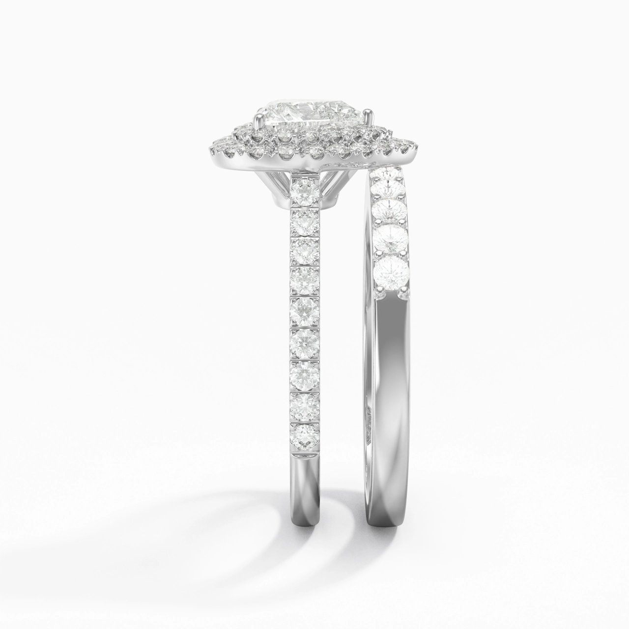 1.00ct Moissanite Wedding Ring Set 925 Sterling Silver