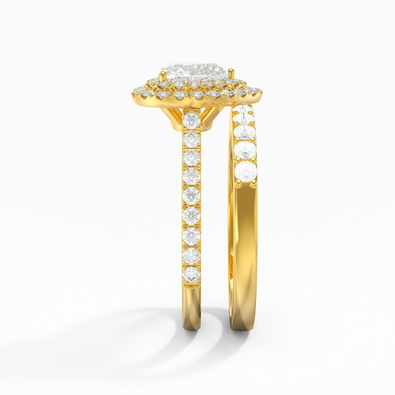 1.00ct Moissanite Wedding Ring Set 14K Gold
