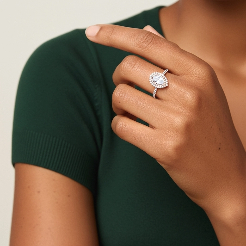 1.00ct Moissanite Wedding Ring Set 18K Rose Gold