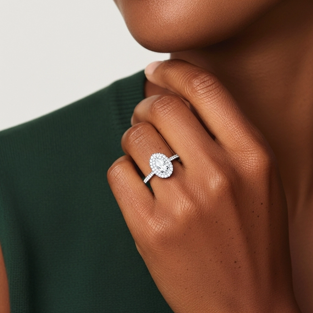 1.00ct Moissanite Wedding Ring Set 14K White Gold