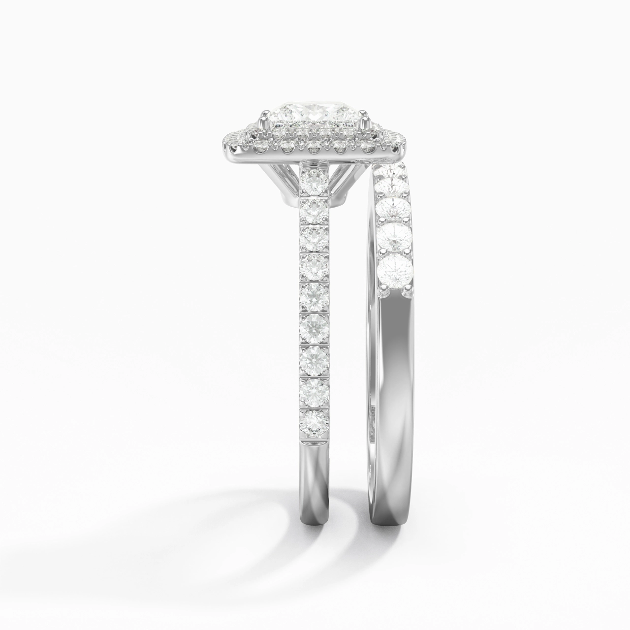 1.00ct Moissanite Wedding Ring Set 925 Sterling Silver