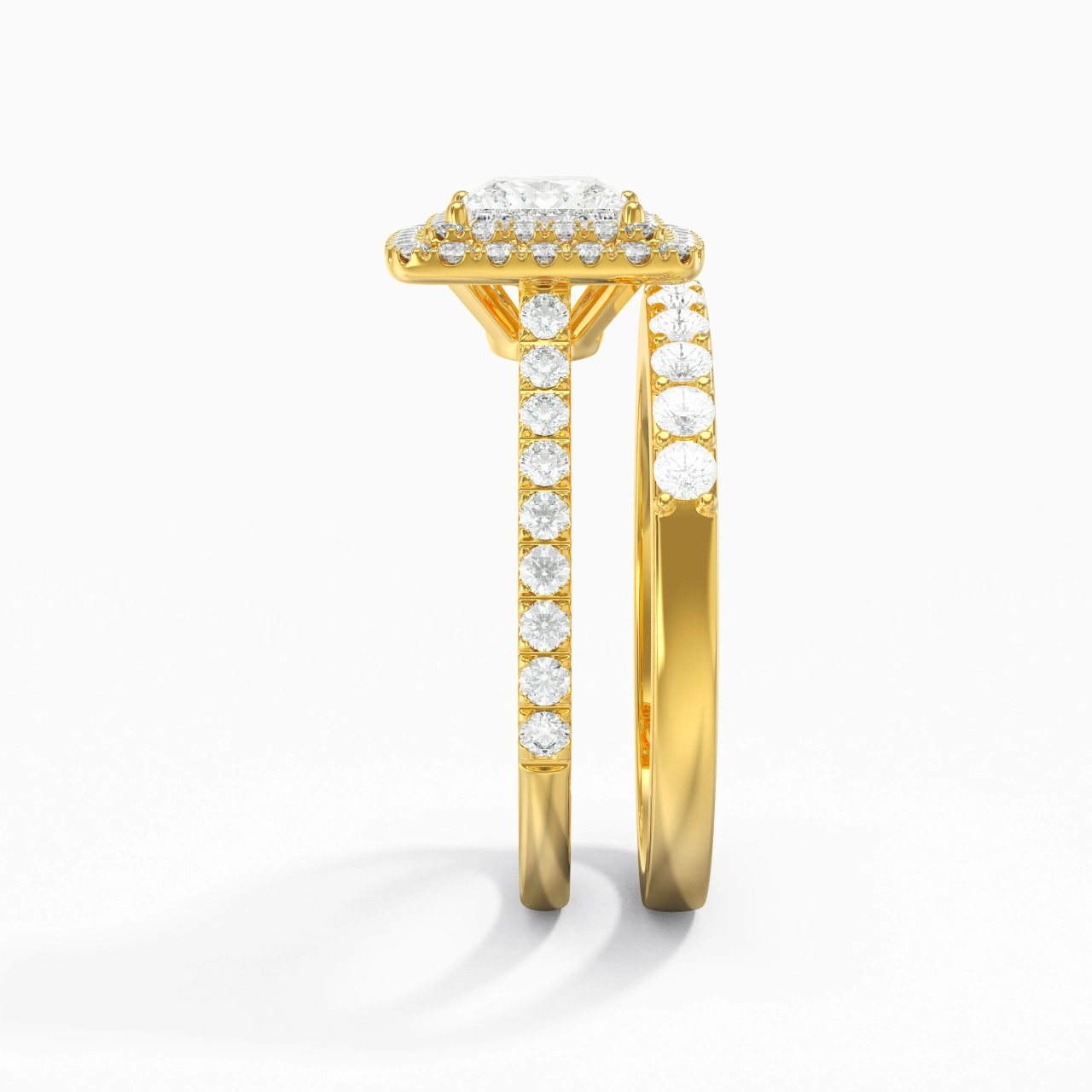 1.00ct Moissanite Wedding Ring Set 18K Gold