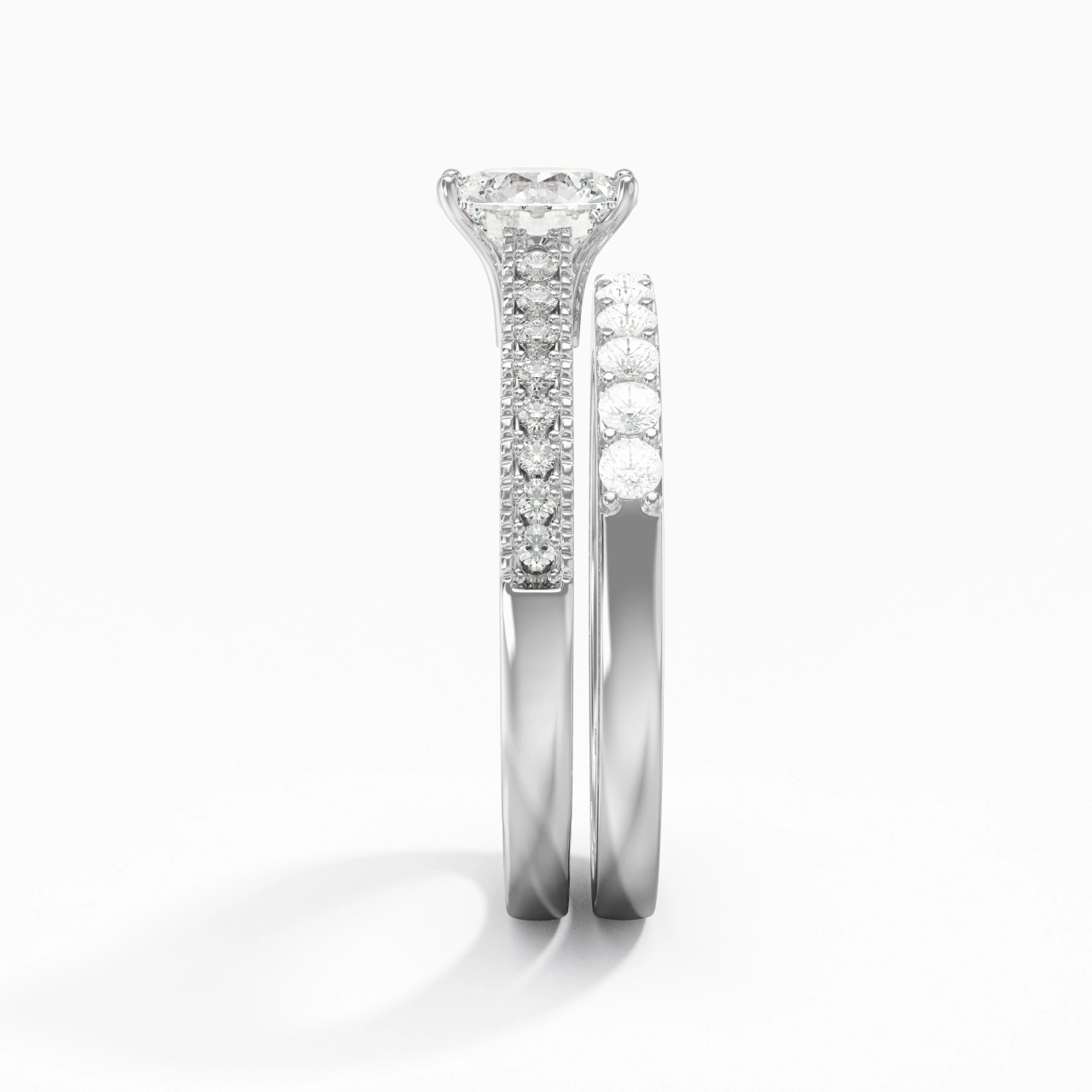 White Gold Plated Vintage Bridal Set