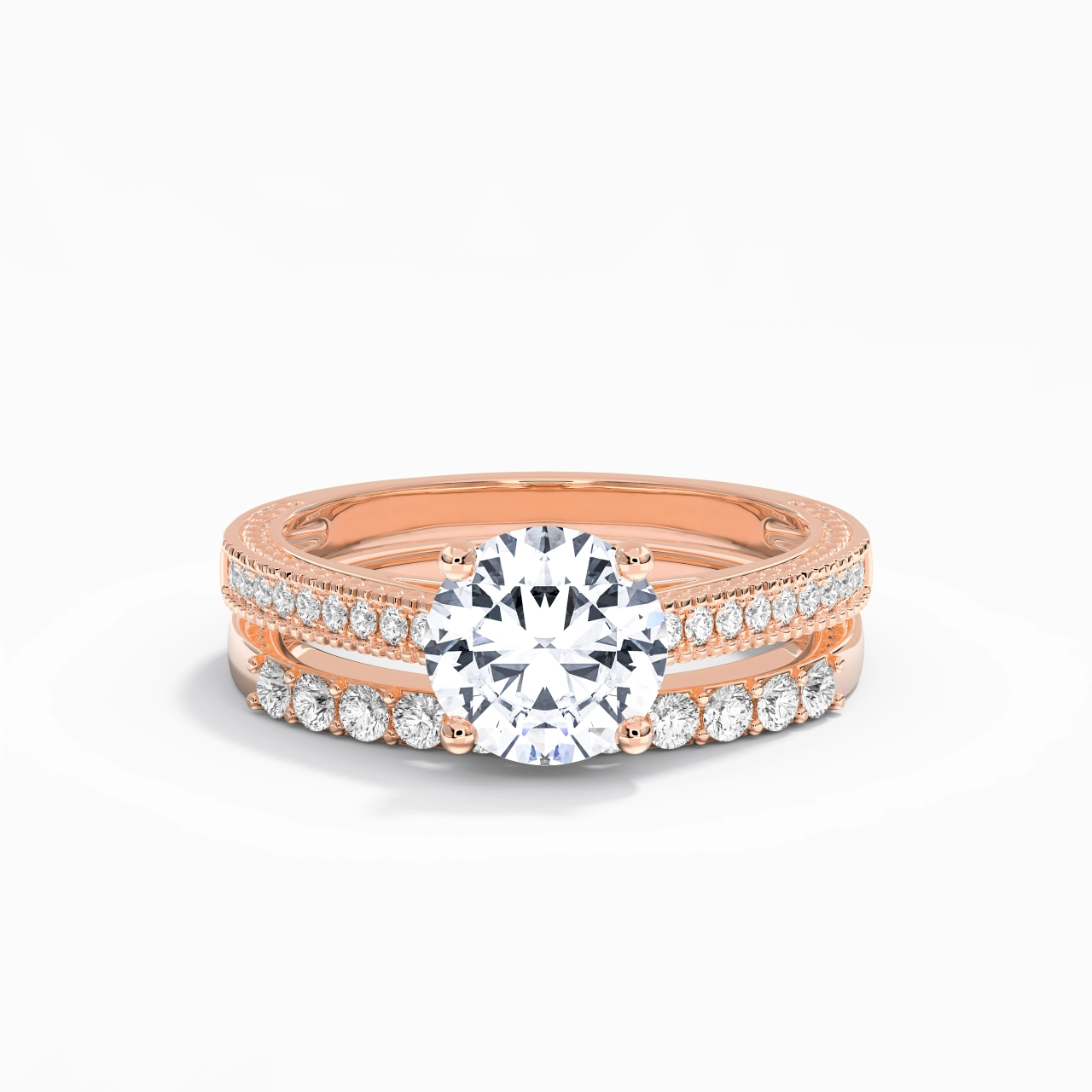 18K Rose Gold Plated Vintage Bridal Set