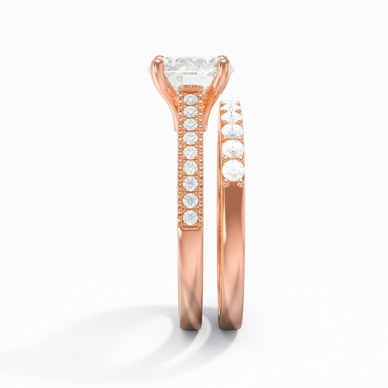 18K Rose Gold Plated Vintage Bridal Set