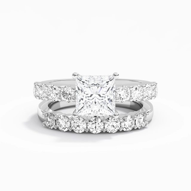 Classic Women Wedding Ring Set In 925 Sterling Silver