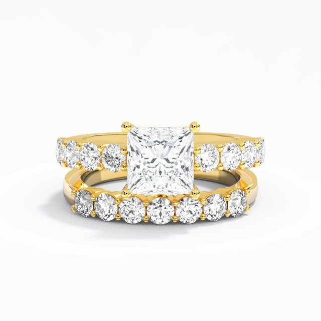 Classic Women Wedding Ring Set In 14K Gold