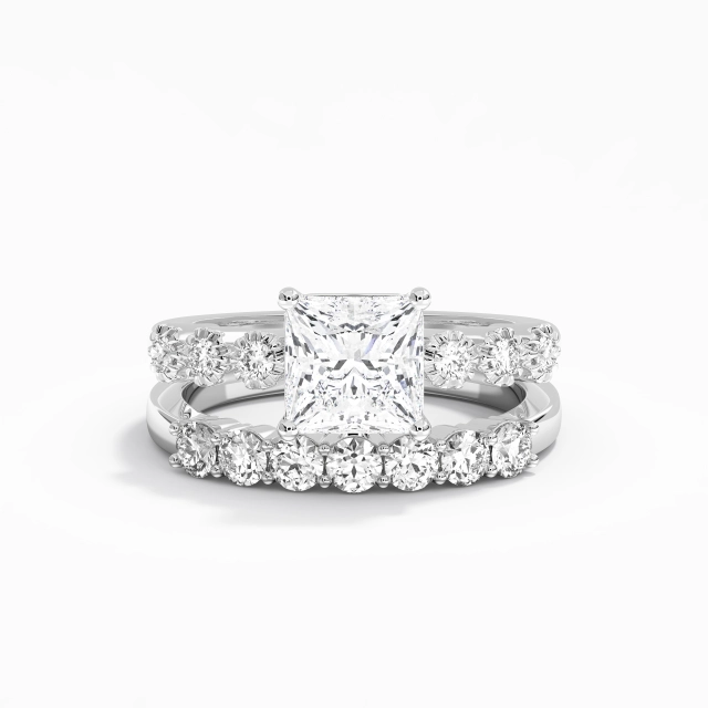 Classic Women Wedding Ring Set In Platinum