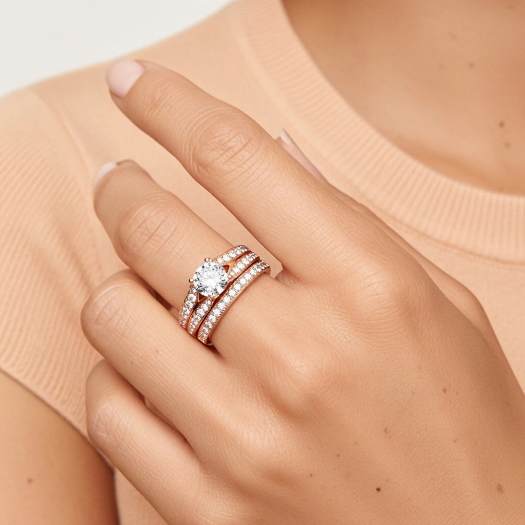 Pavé Ensemble d'alliances 1.25ct Zircon cubique