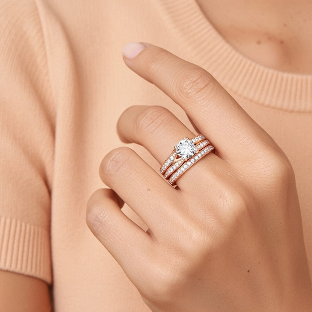 Pavé Ensemble d'alliances 1.25ct Zircon cubique