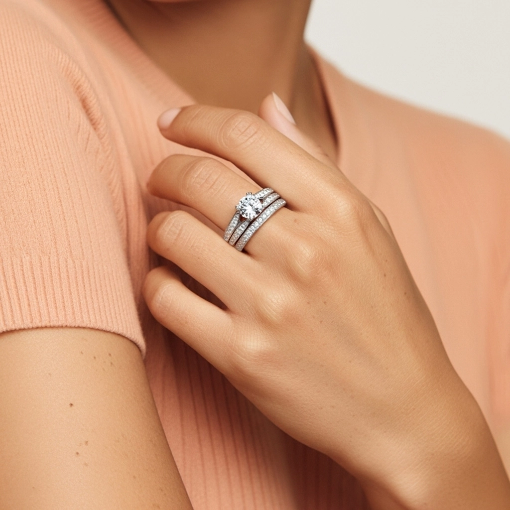 Pavé Ensemble d'alliances 1.25ct Zircon cubique