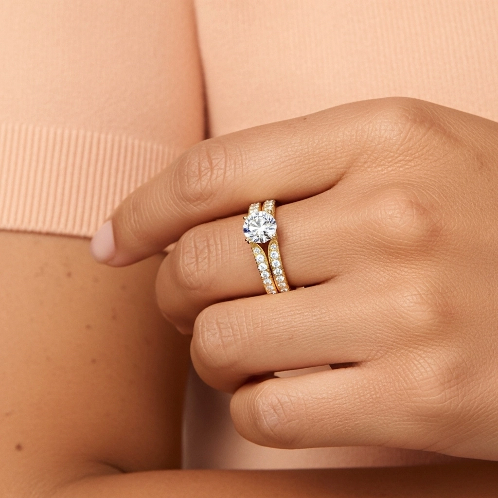 Pavé Ensemble d'alliances 1.25ct Zircon cubique