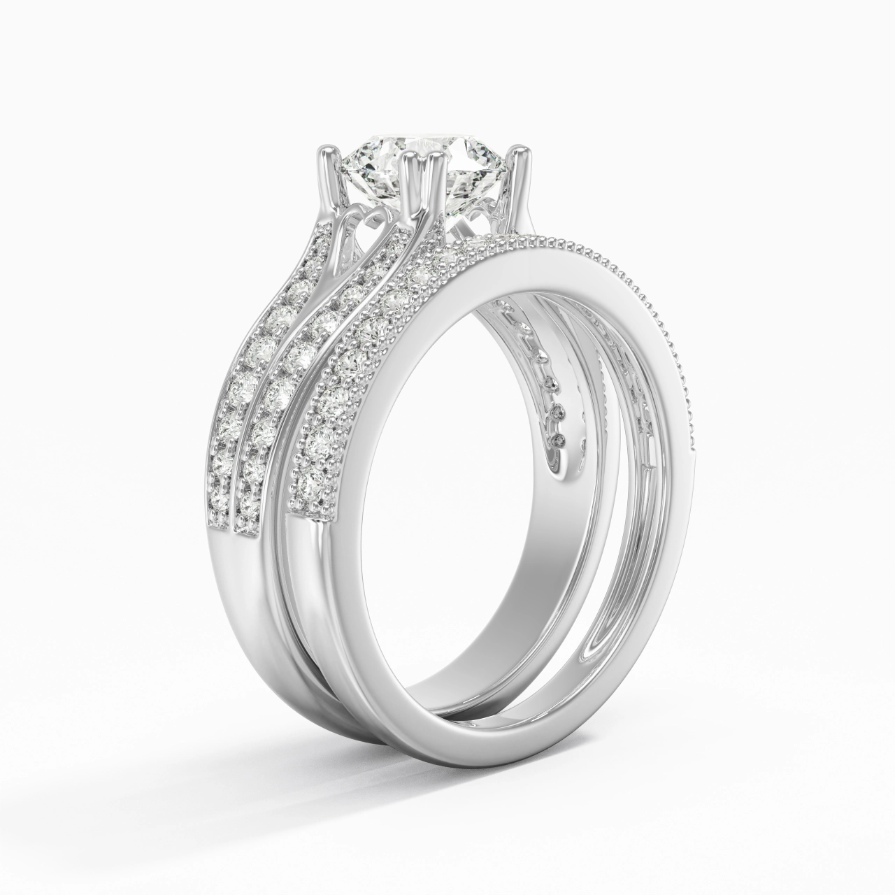 Pavé Ensemble d'alliances 1.25ct Zircon cubique