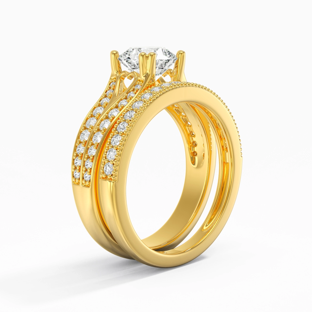 Pavé Ensemble d'alliances 1.25ct Zircon cubique