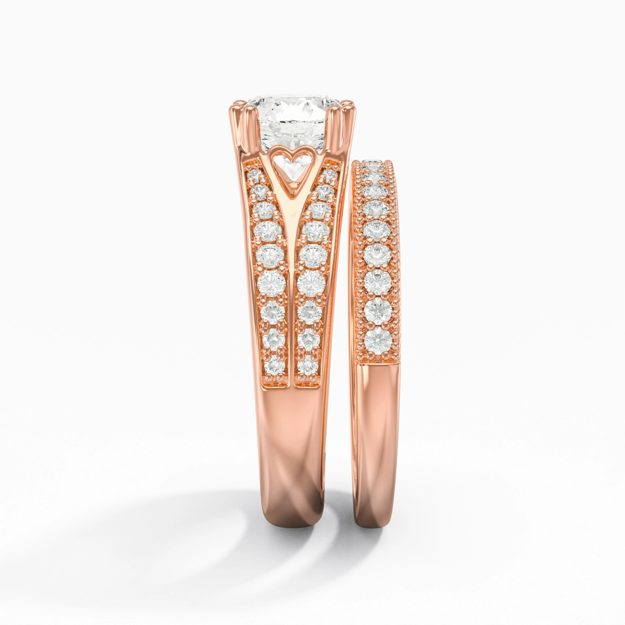 Pavé Wedding Ring Set 1.25ct Cubic Zirconia