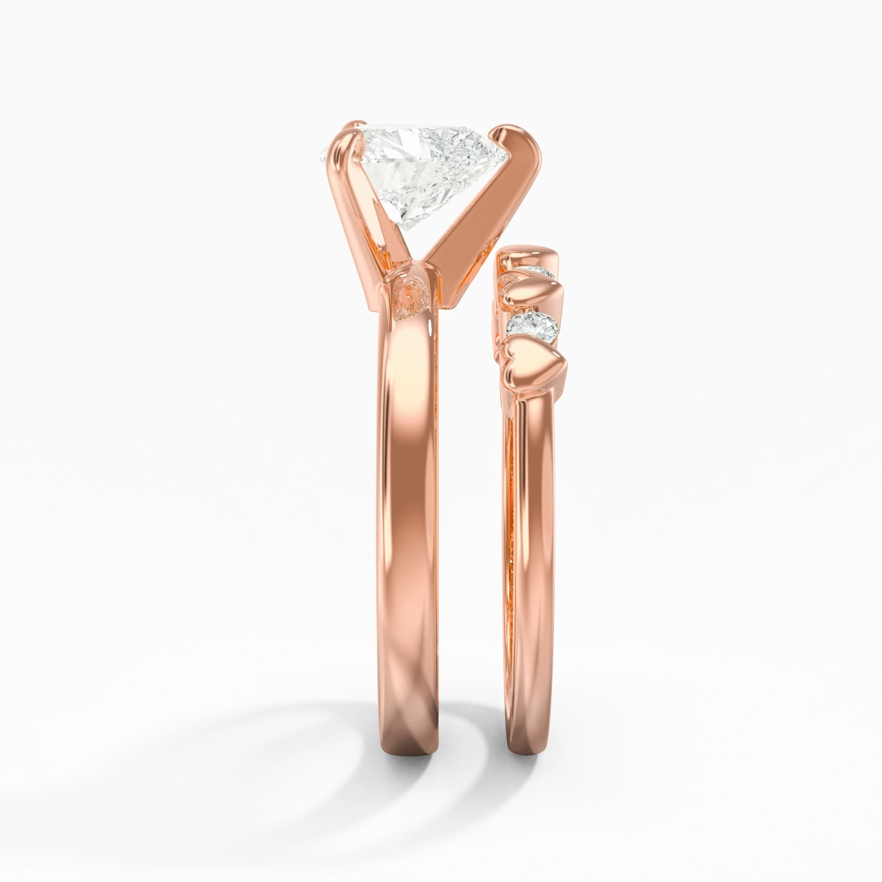 1.50ct Moissanite Wedding Ring Set 14K Rose Gold