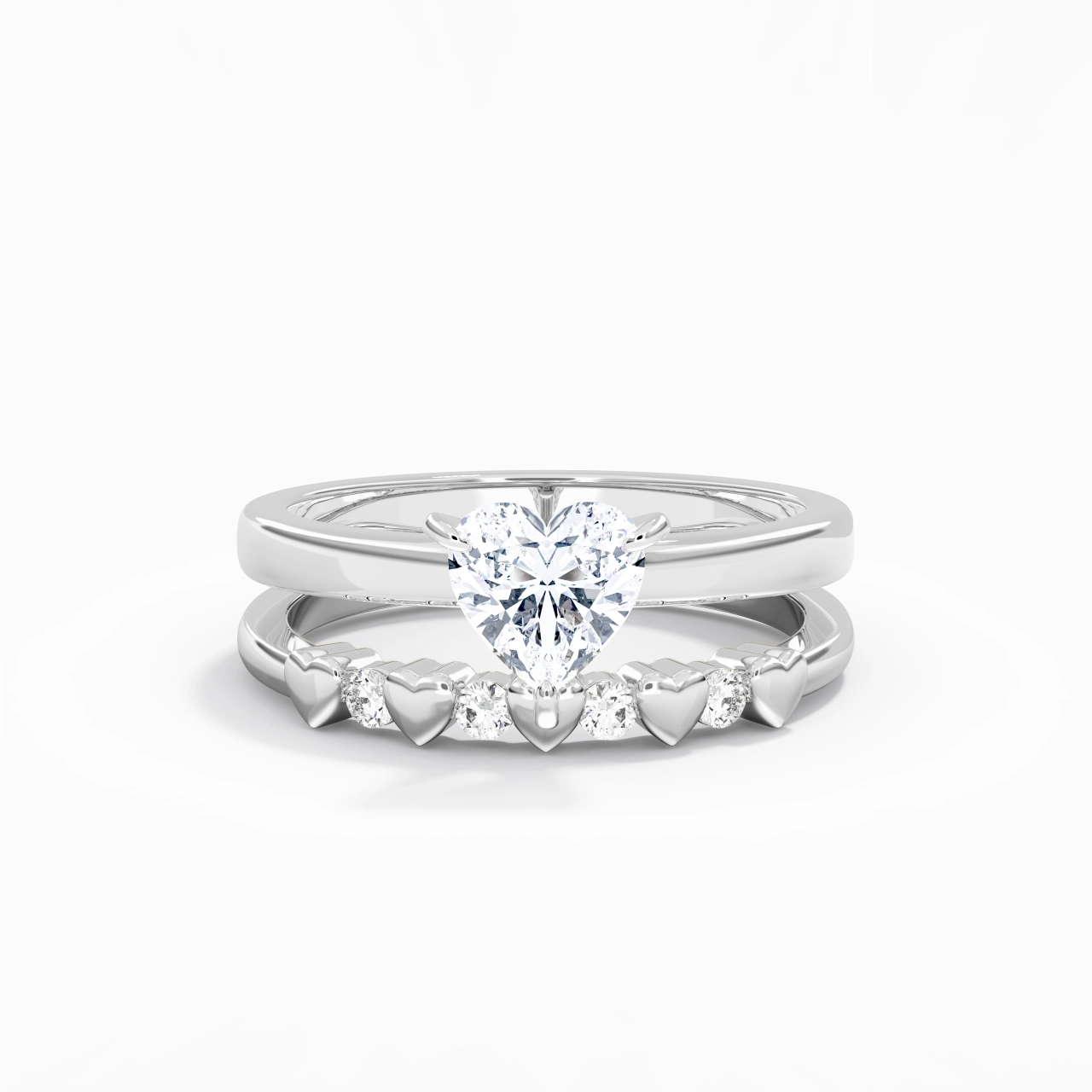 1.00ct Moissanite Wedding Ring Set 925 Sterling Silver