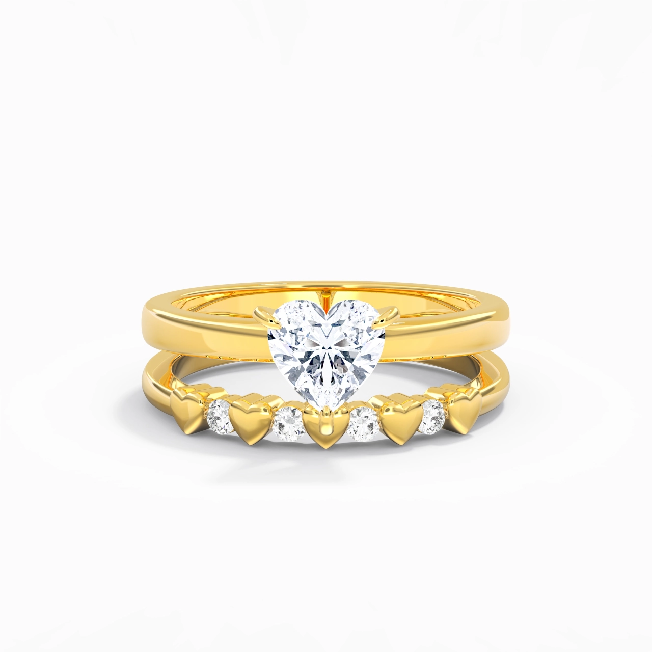 1.00ct Moissanite Wedding Ring Set 14K Gold