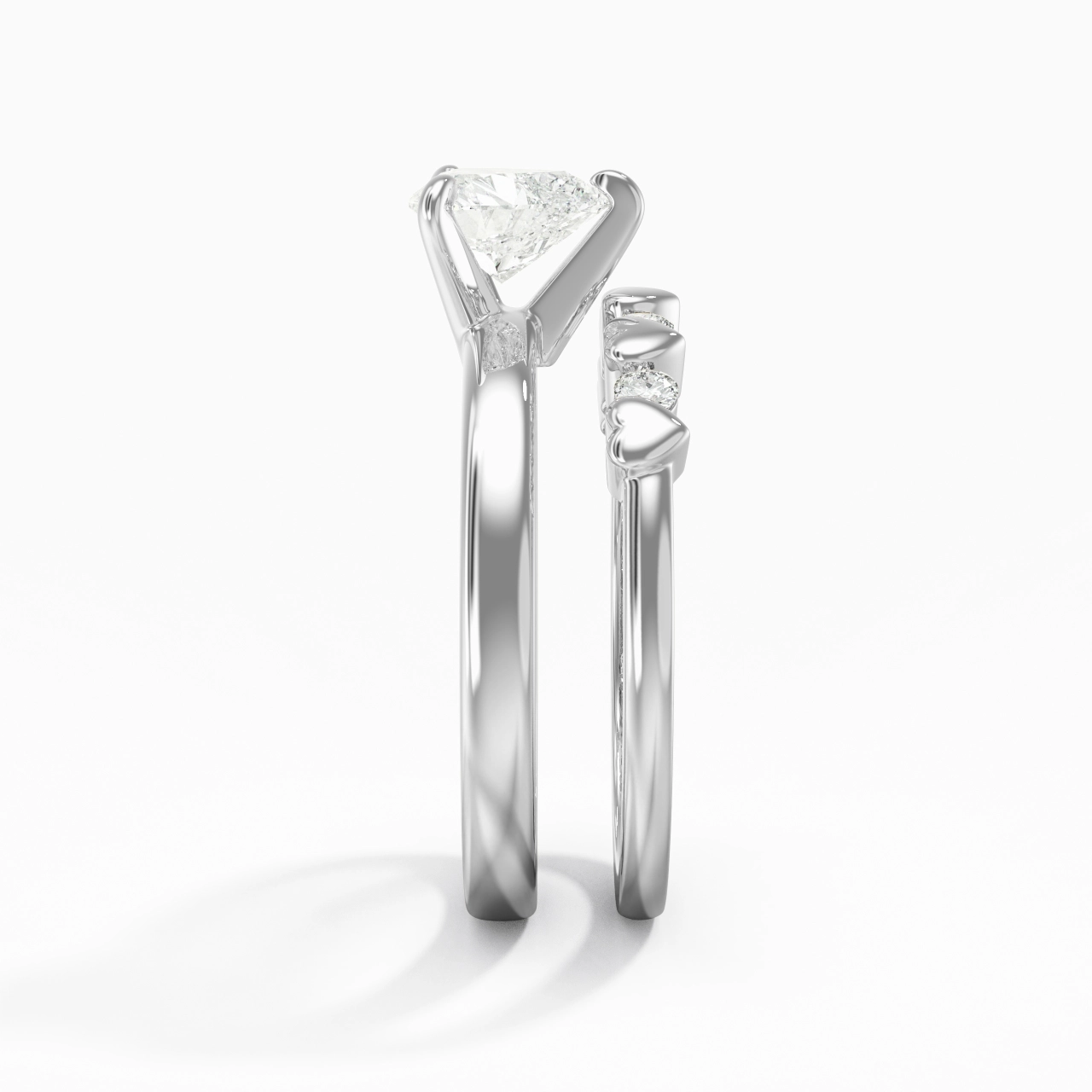 1.00ct Moissanite Wedding Ring Set 925 Sterling Silver