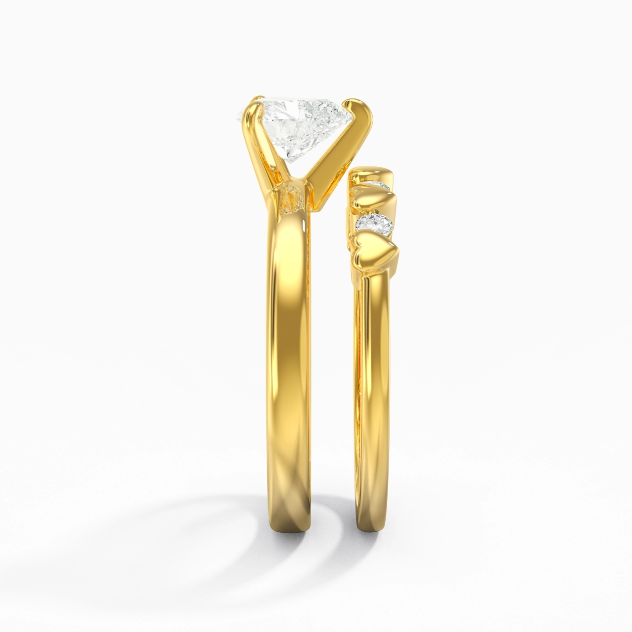 1.00ct Moissanite Wedding Ring Set 14K Gold