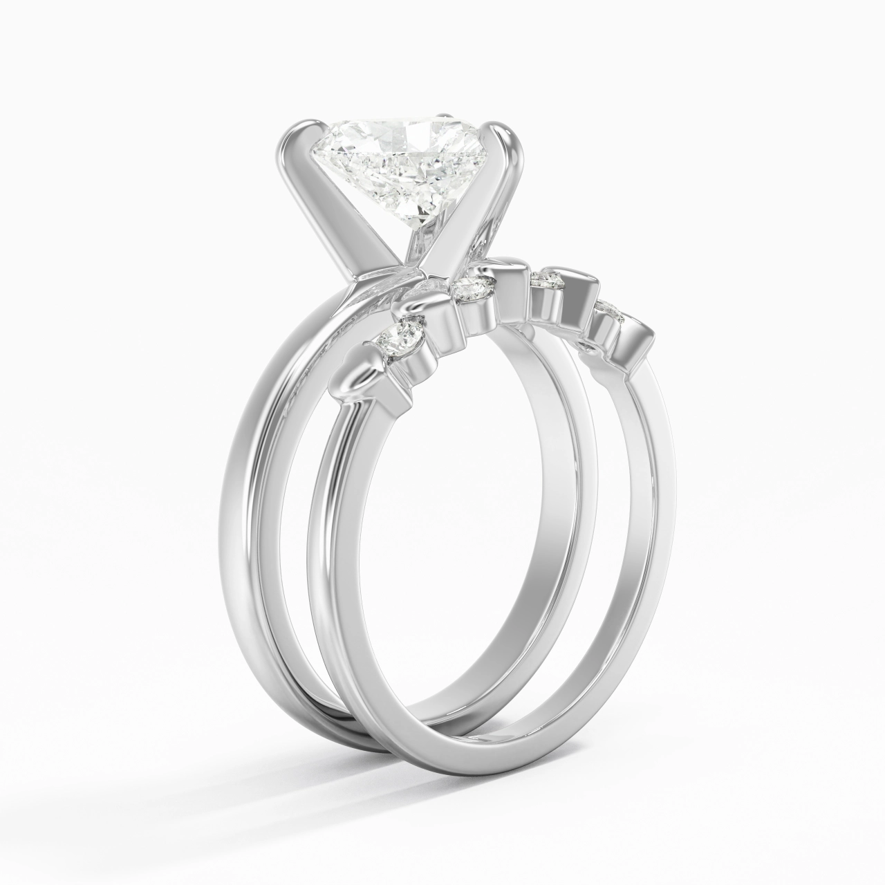 2.00ct Moissanite Wedding Ring Set 925 Sterling Silver