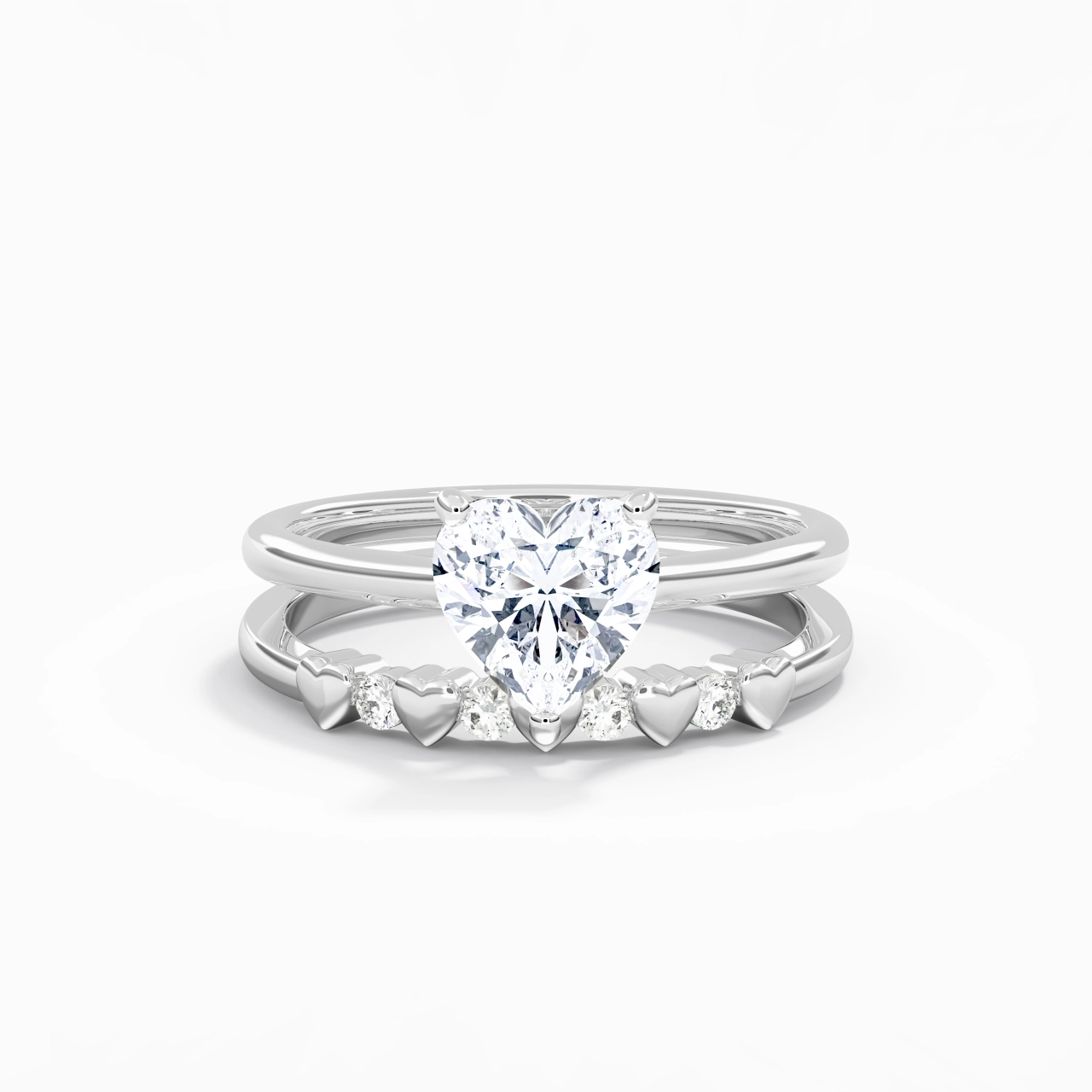 Classic Heart Cut Bridal Set
