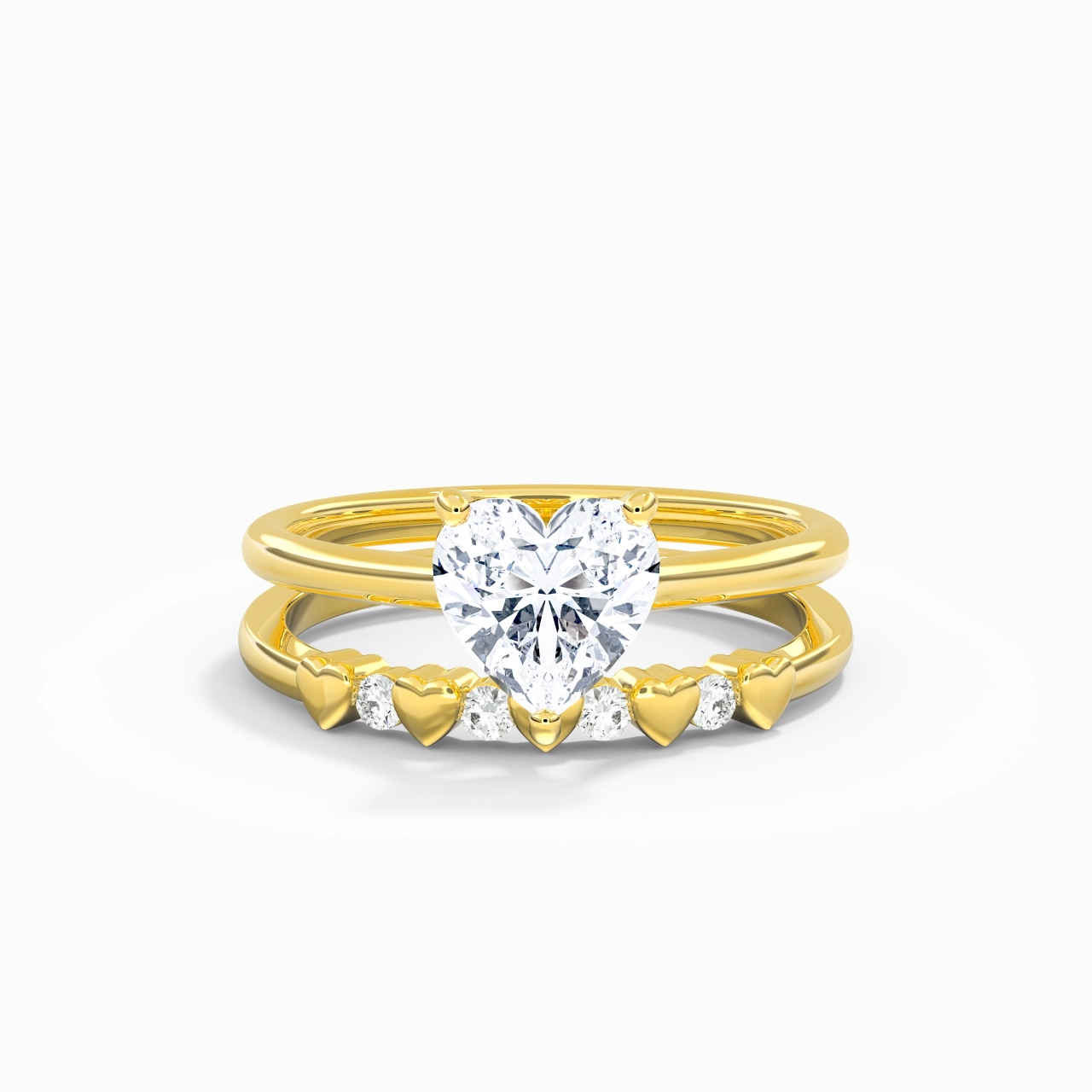 Classic Heart Cut Bridal Set