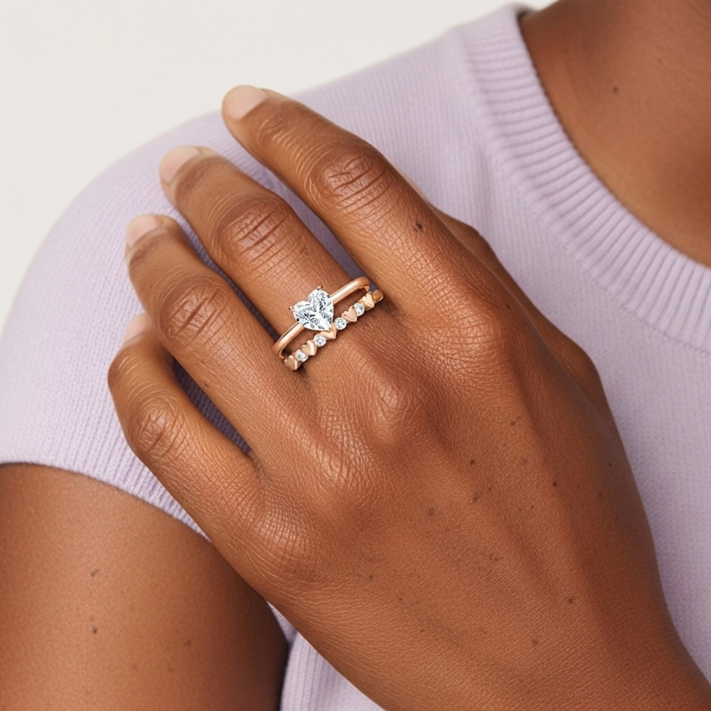 Classic Heart Cut Bridal Set