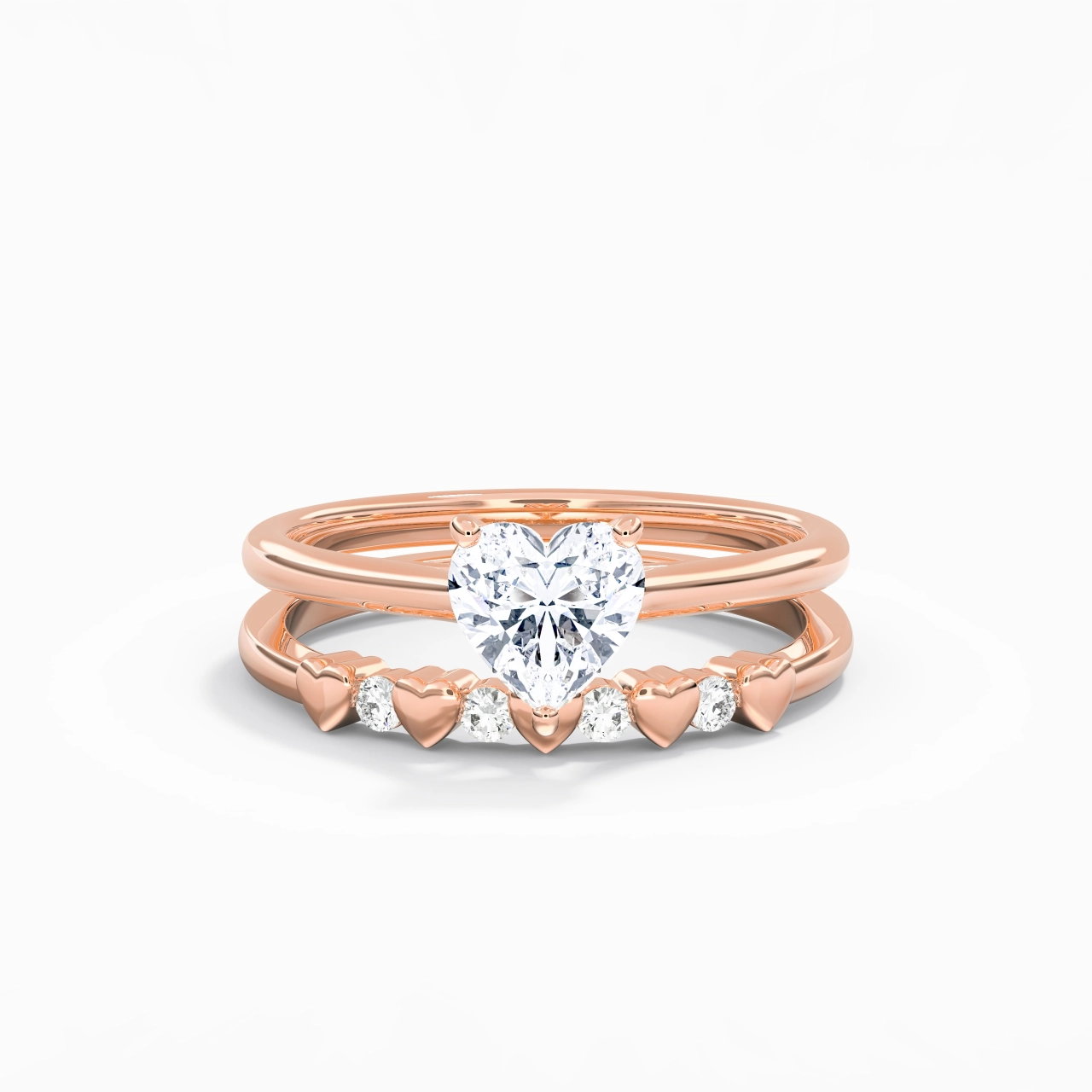 Classic Heart Cut Bridal Set