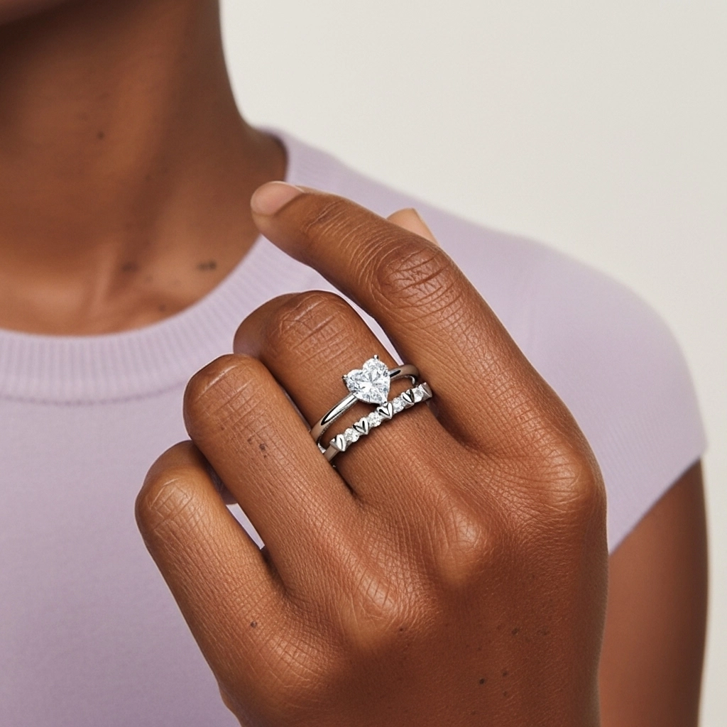 Classic Heart Cut Bridal Set