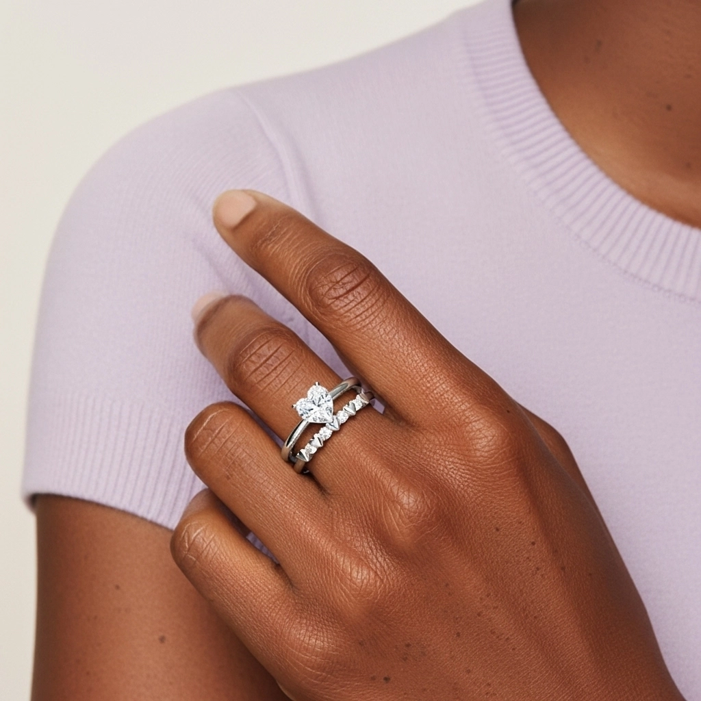 Classic Heart Cut Bridal Set