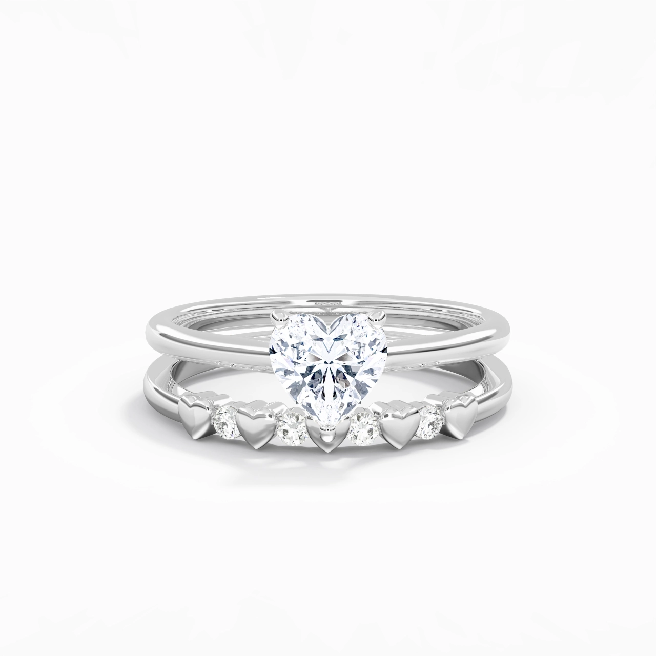 Classic Heart Cut Bridal Set