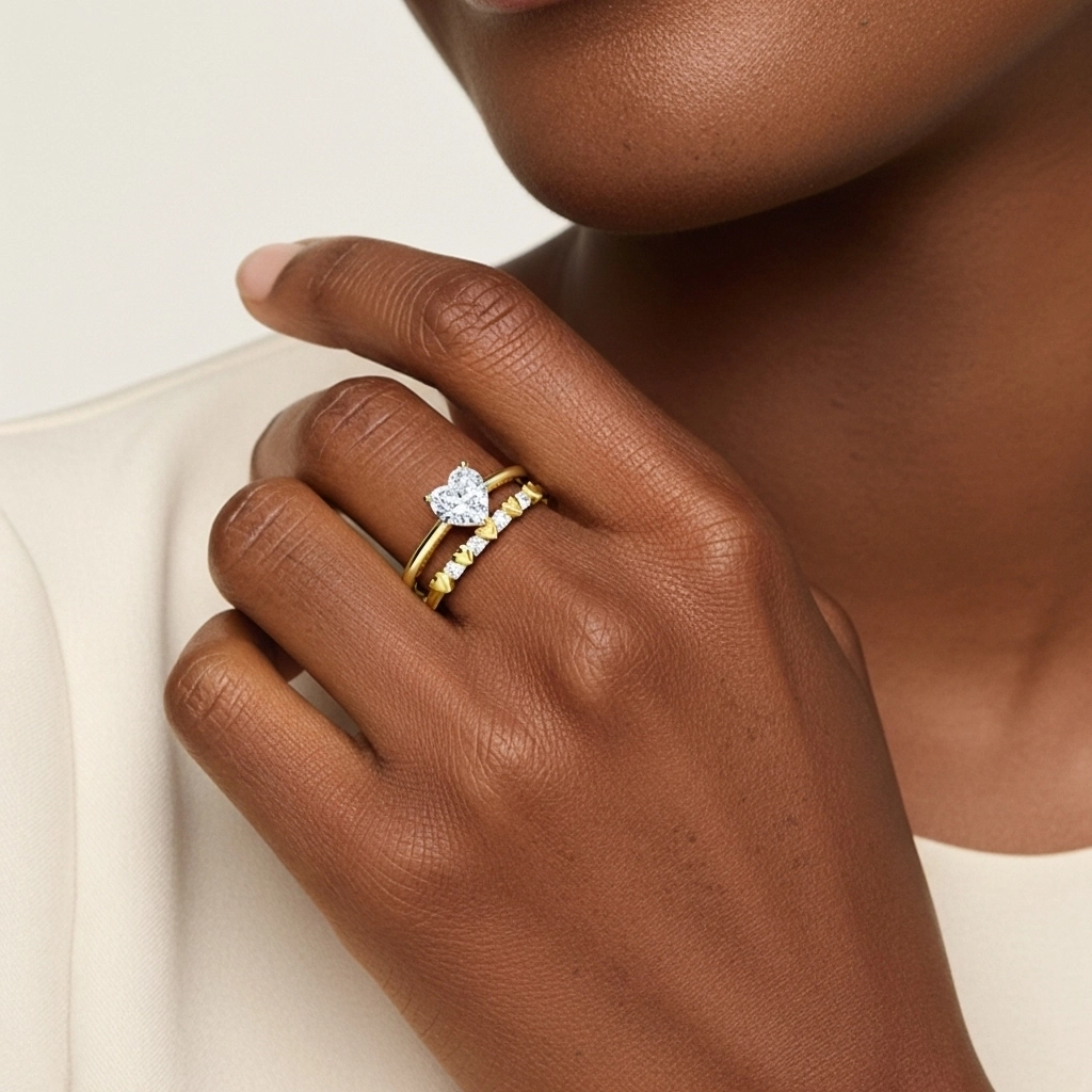 Classic Heart Cut Bridal Set