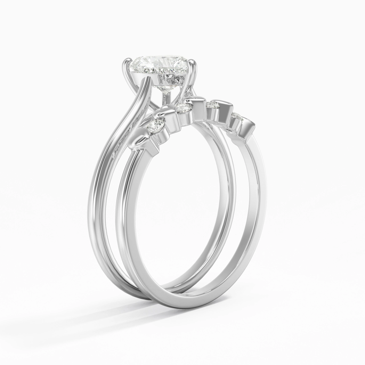 Classic Heart Cut Bridal Set