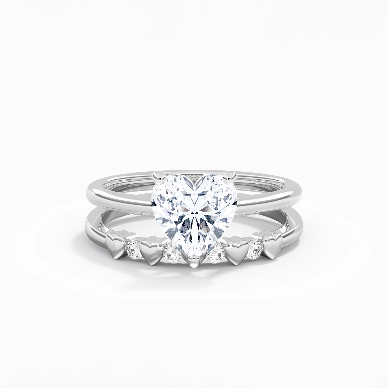 Classic Heart Cut Bridal Set