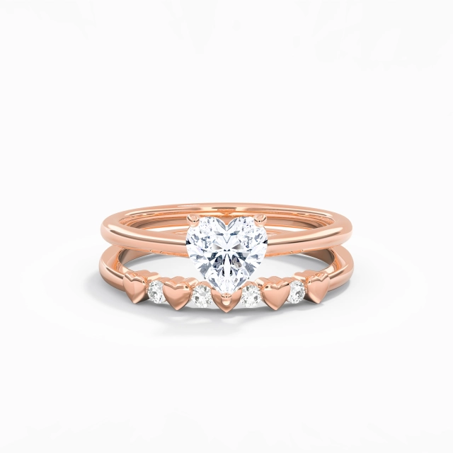 Moissanite Classic Cathedral Bridal Set 925 Sterling Silver Traditional Shank 1.00ct Heart Cut For Women