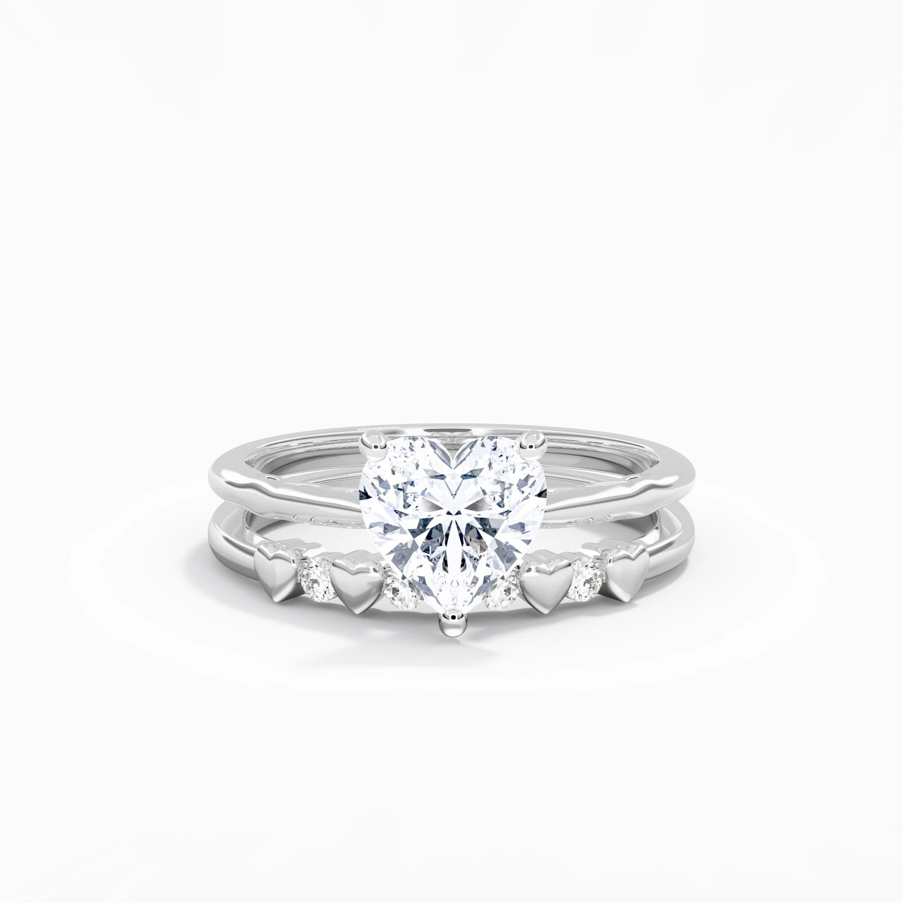 White Gold Plated Unique Infinity Bridal Set